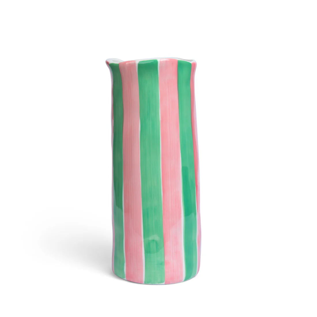 Noss & Co - Medium Vase Pink & Green Stripe