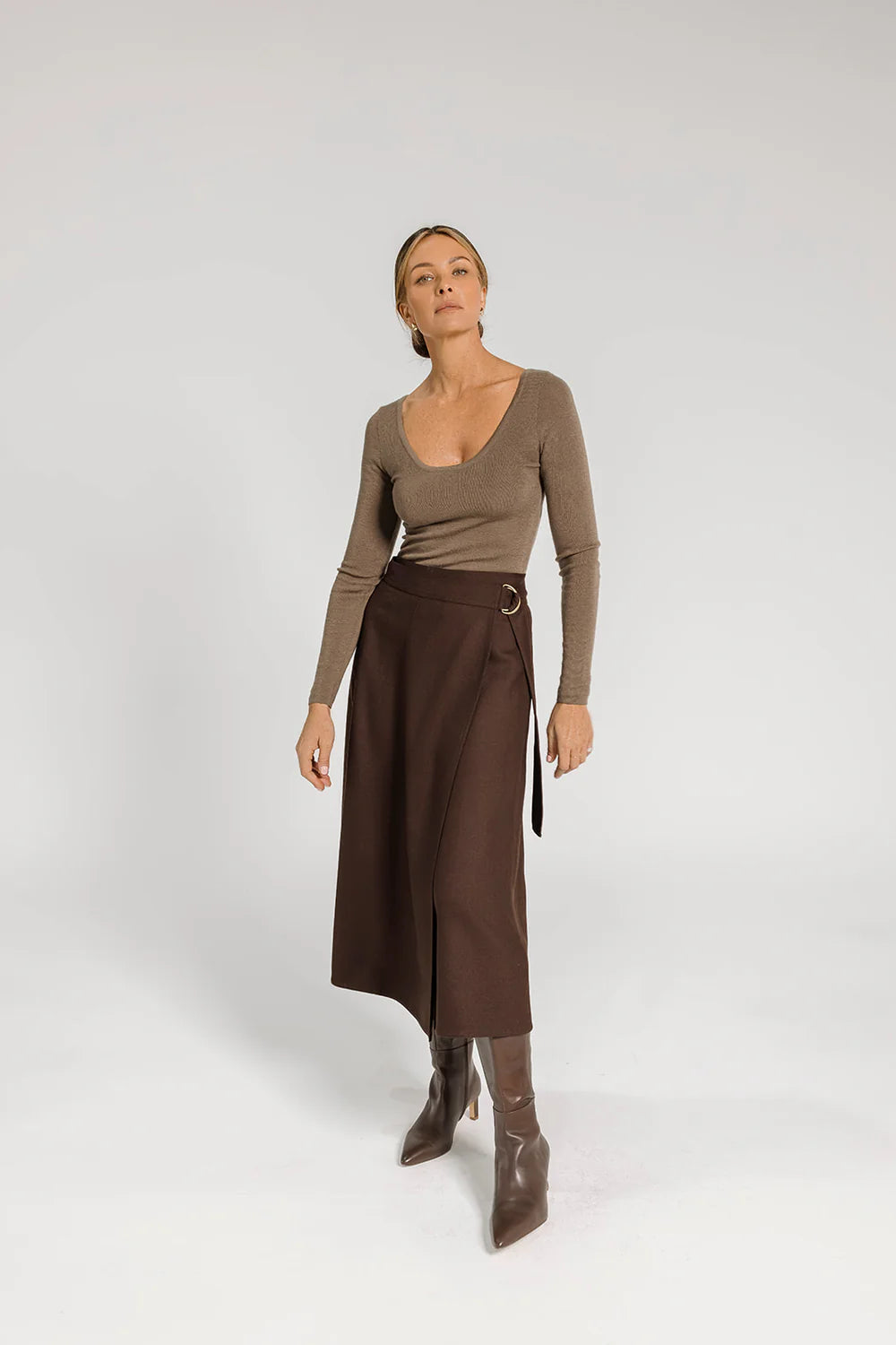 ARYELE - Juliet Scoop Neck Top - Cappuccino