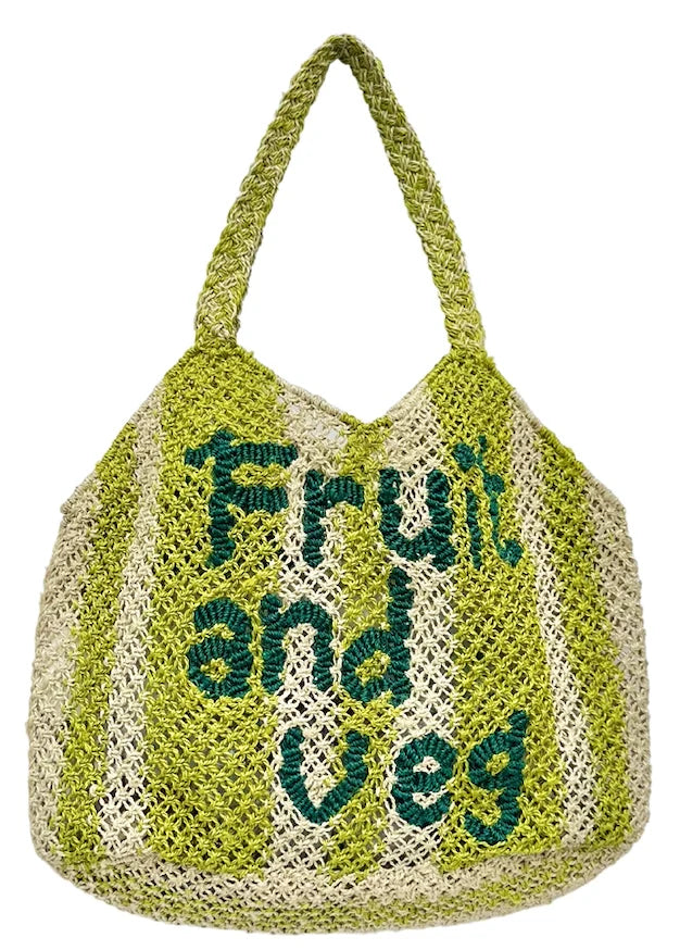 The Jacksons - Fruit & Veg Stripe Jute Bag