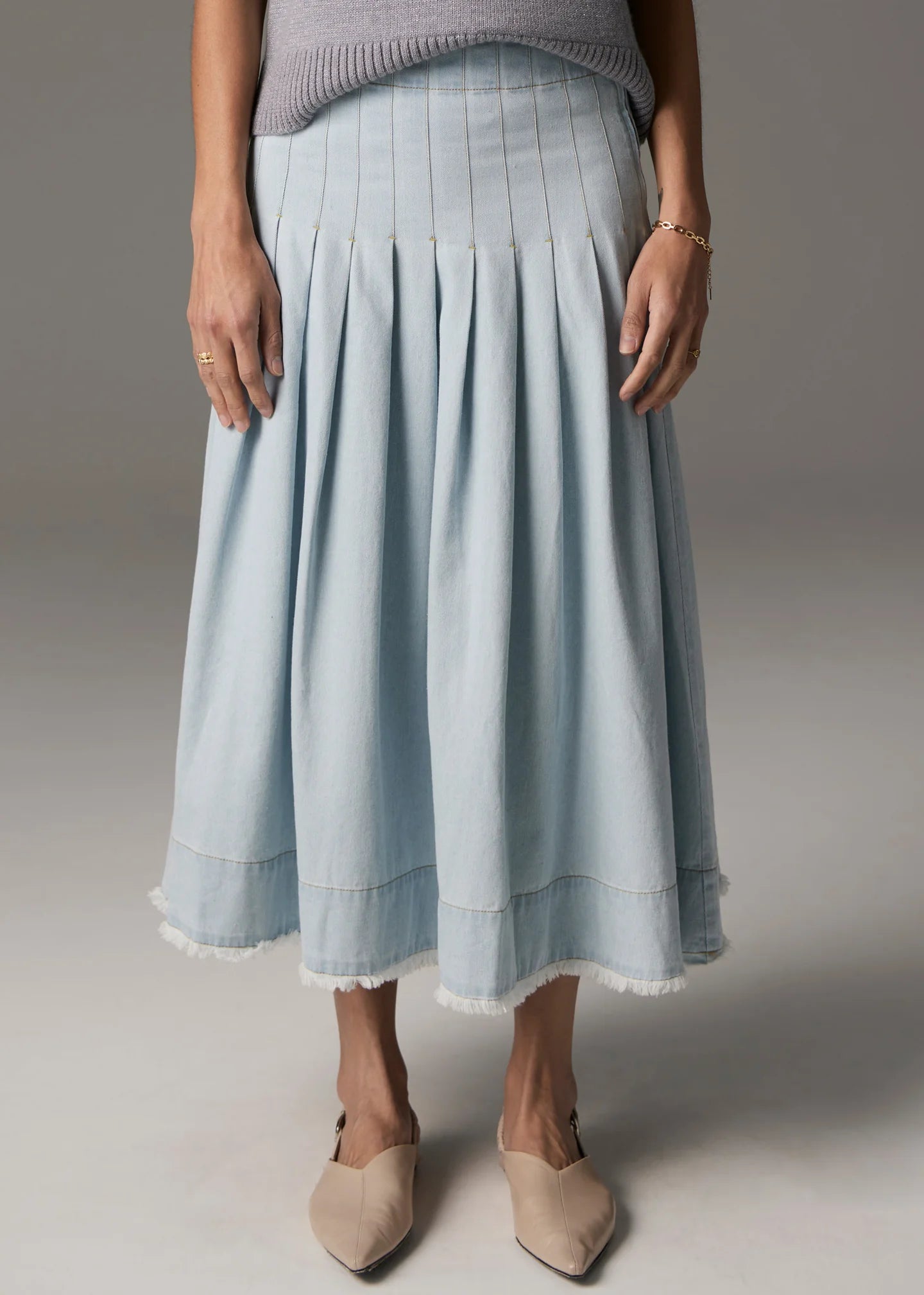 POL - Reece Denim Skirt Light Wash