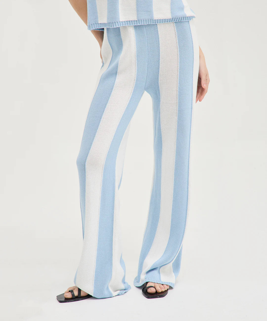 Holiday Shop - Blue/White Striped Knit Pants