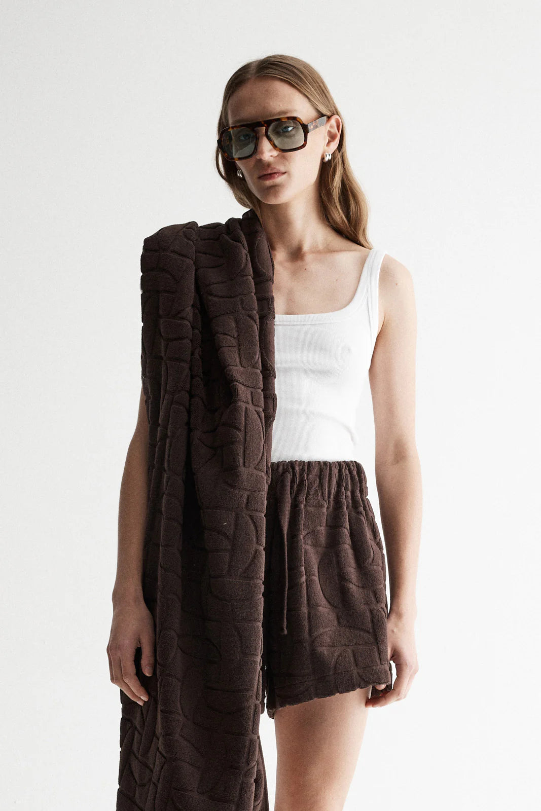 Elka Collective - Monogram Towel Chocolate