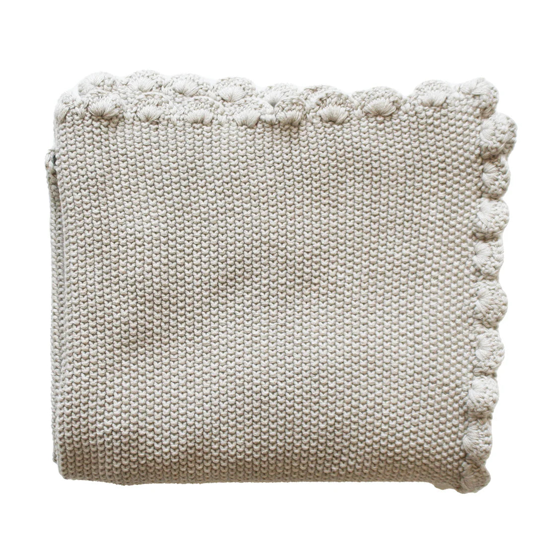 Alimrose - Knit Mini Moss Stitch Baby Blanket Latte