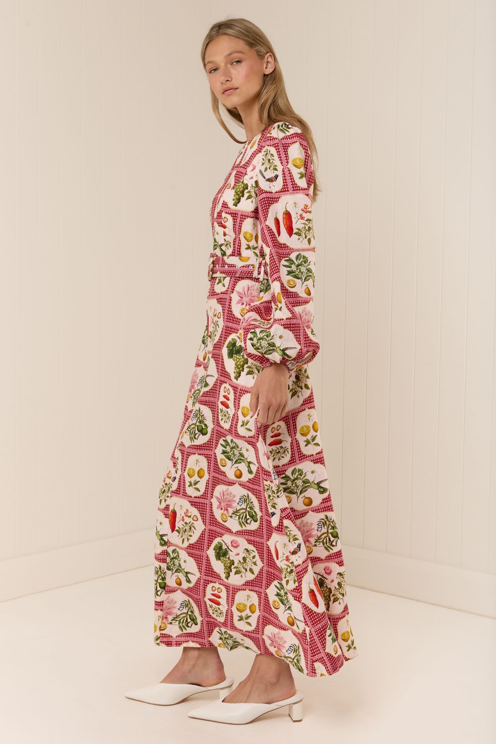 Palm Noosa - Melrose Dress Pink Citrus Tile