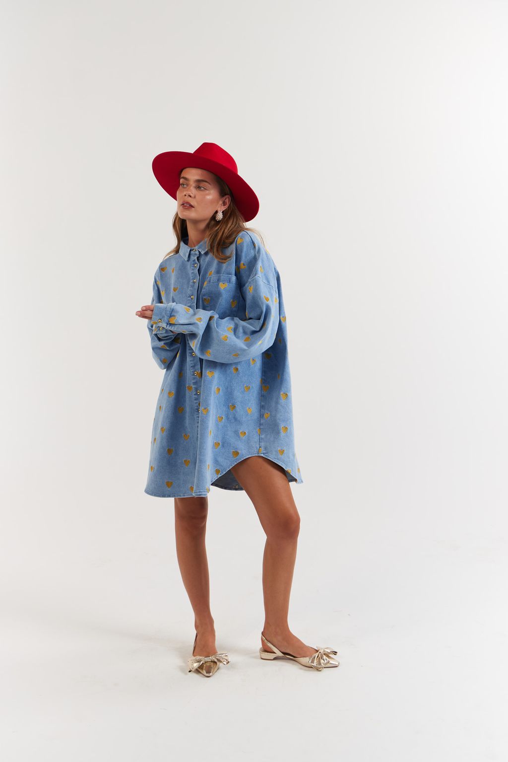 La Bohème Girls - Clyde Shirt Denim Hearts