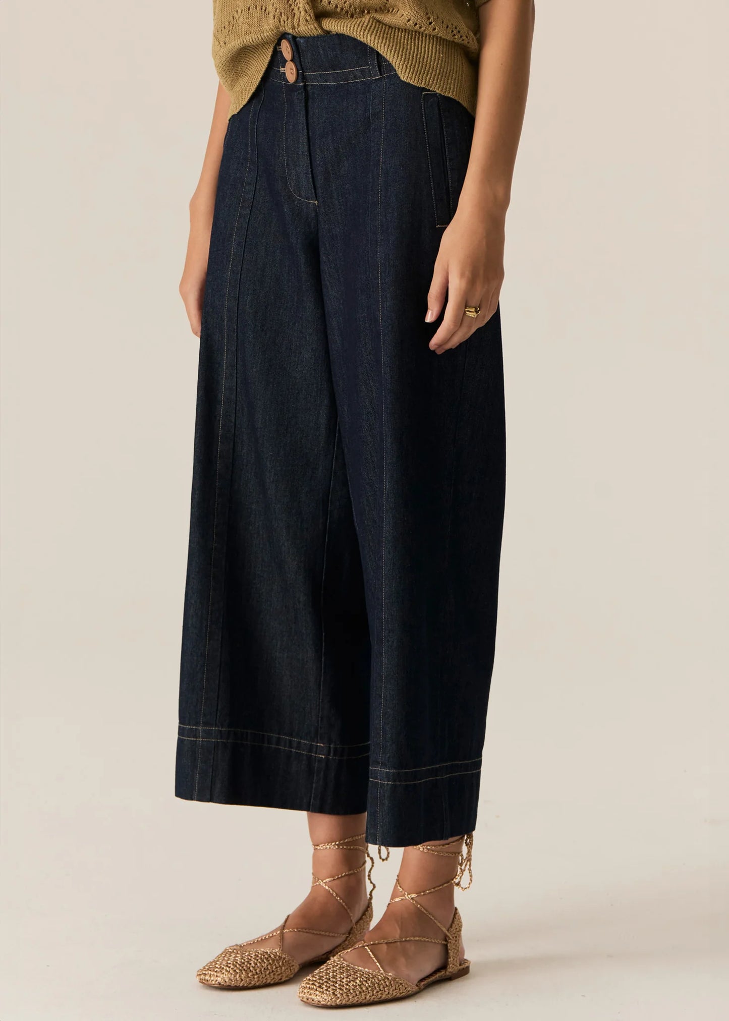 POL - Carsen Crop Denim Pant in Dark Wash