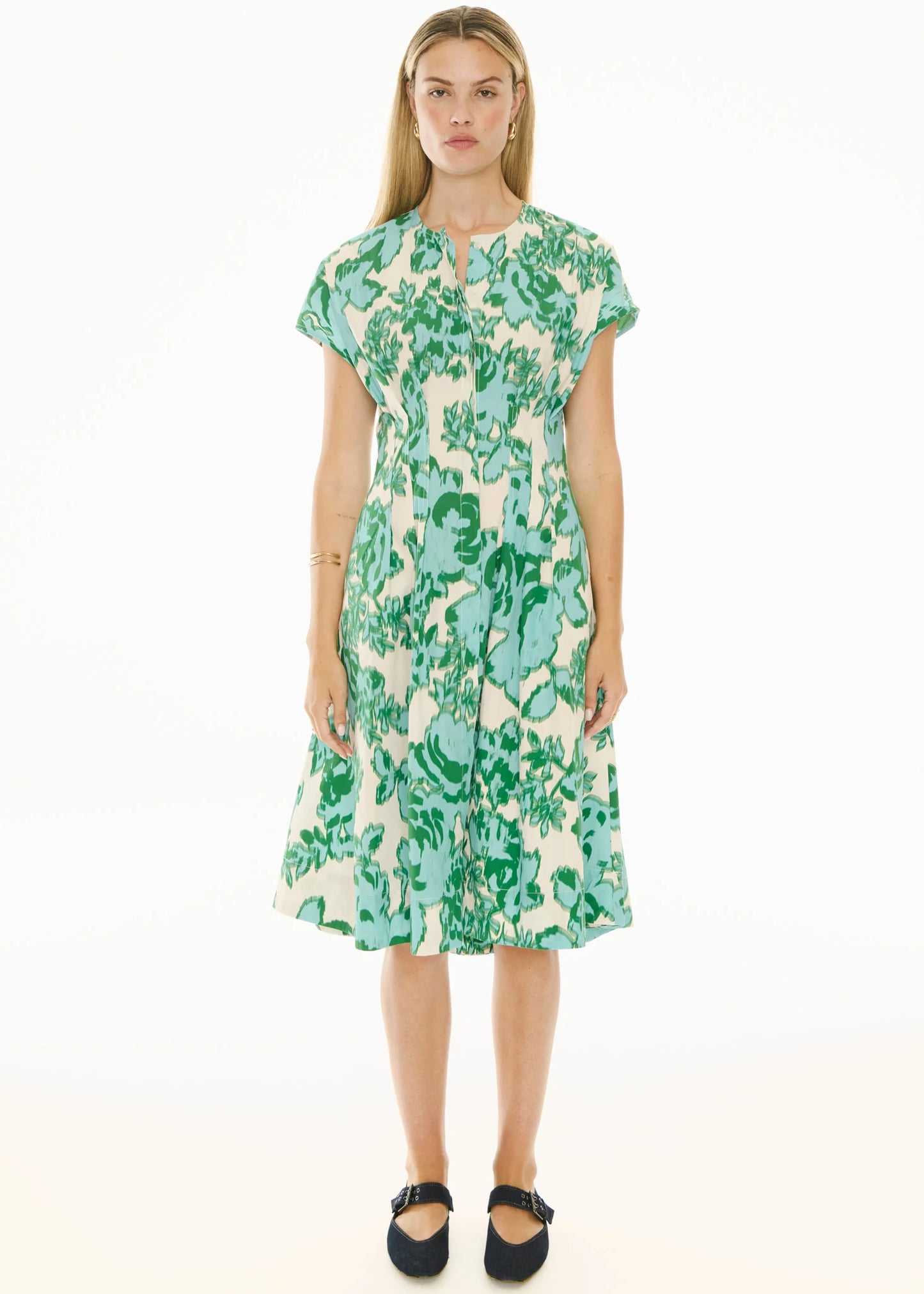 POL - Jaine Tucked Dress Static Floral