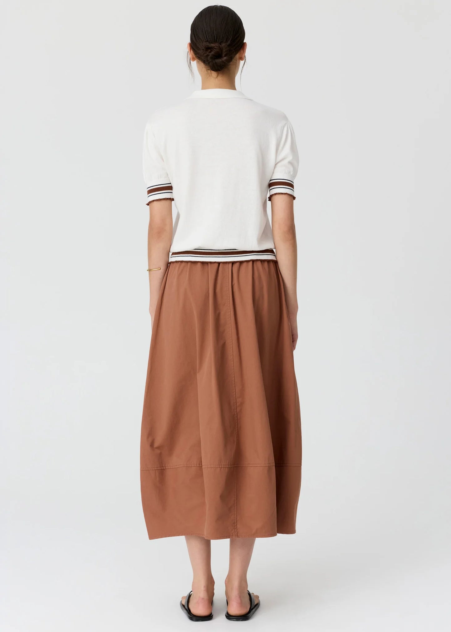 POL - Dahlia Knit Polo White/Toffee