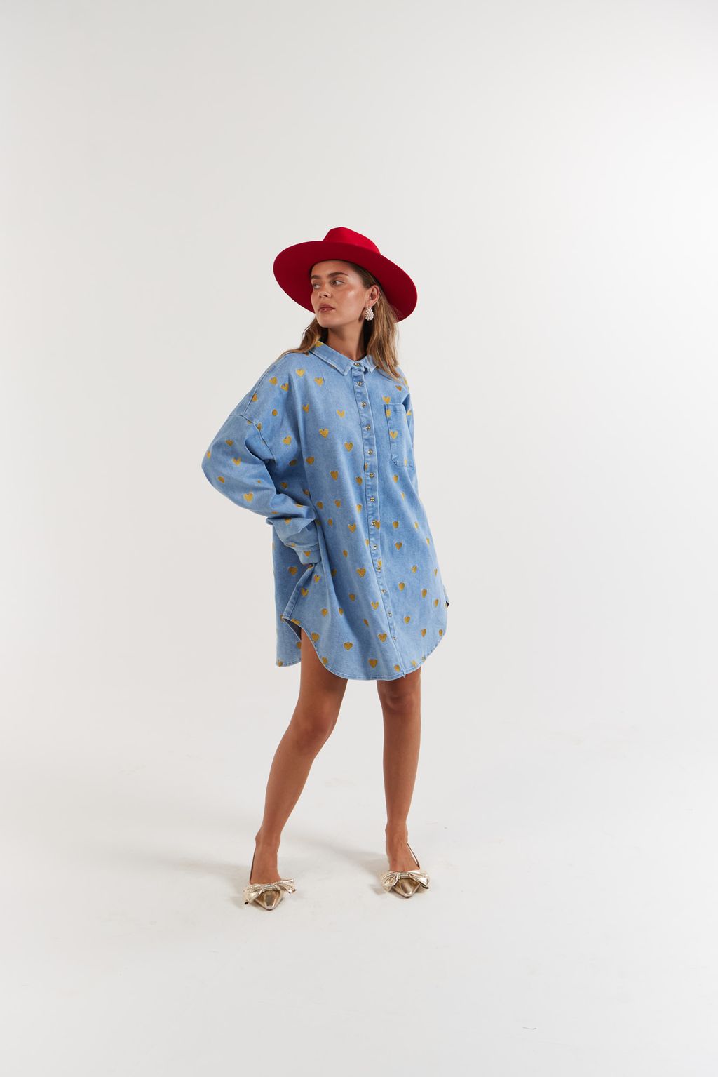 La Bohème Girls - Clyde Shirt Denim Hearts