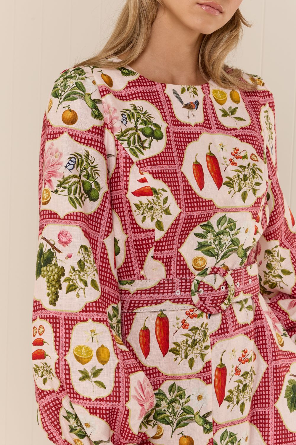 Palm Noosa - Melrose Dress Pink Citrus Tile