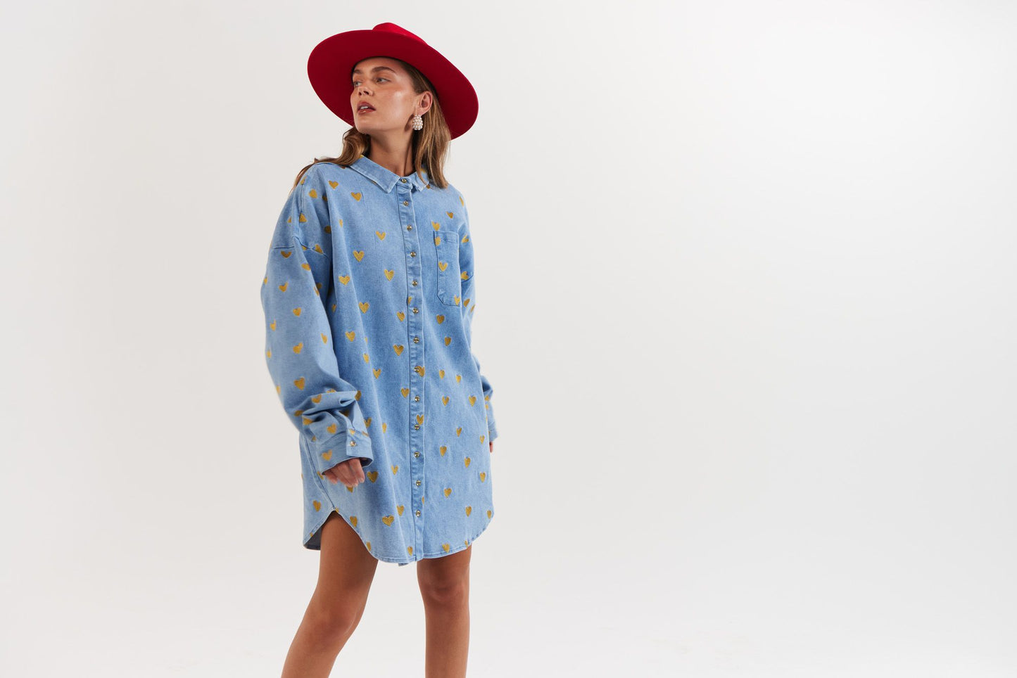 La Bohème Girls - Clyde Shirt Denim Hearts