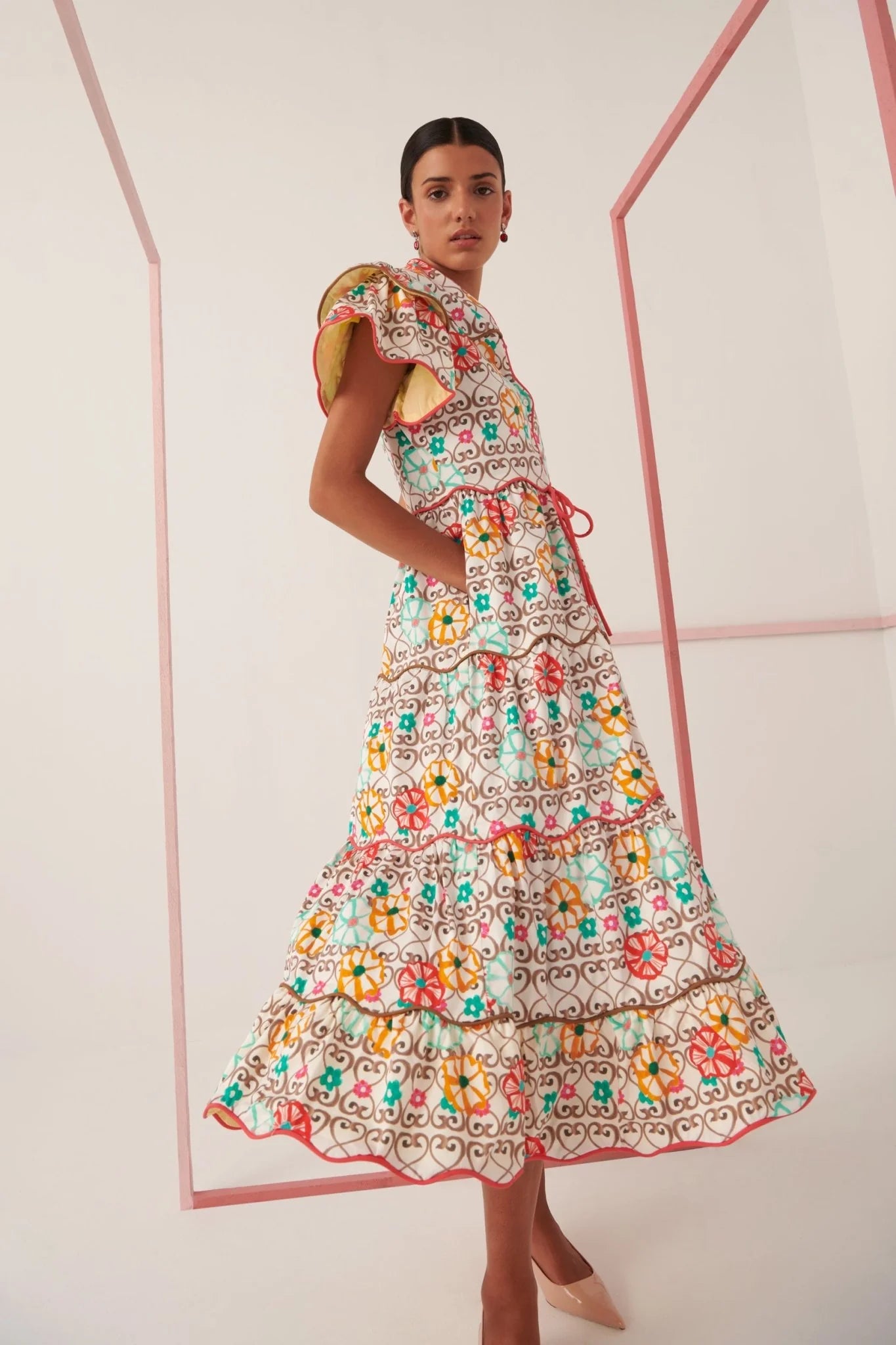 Celia B - Baba Island Print Midi Dress