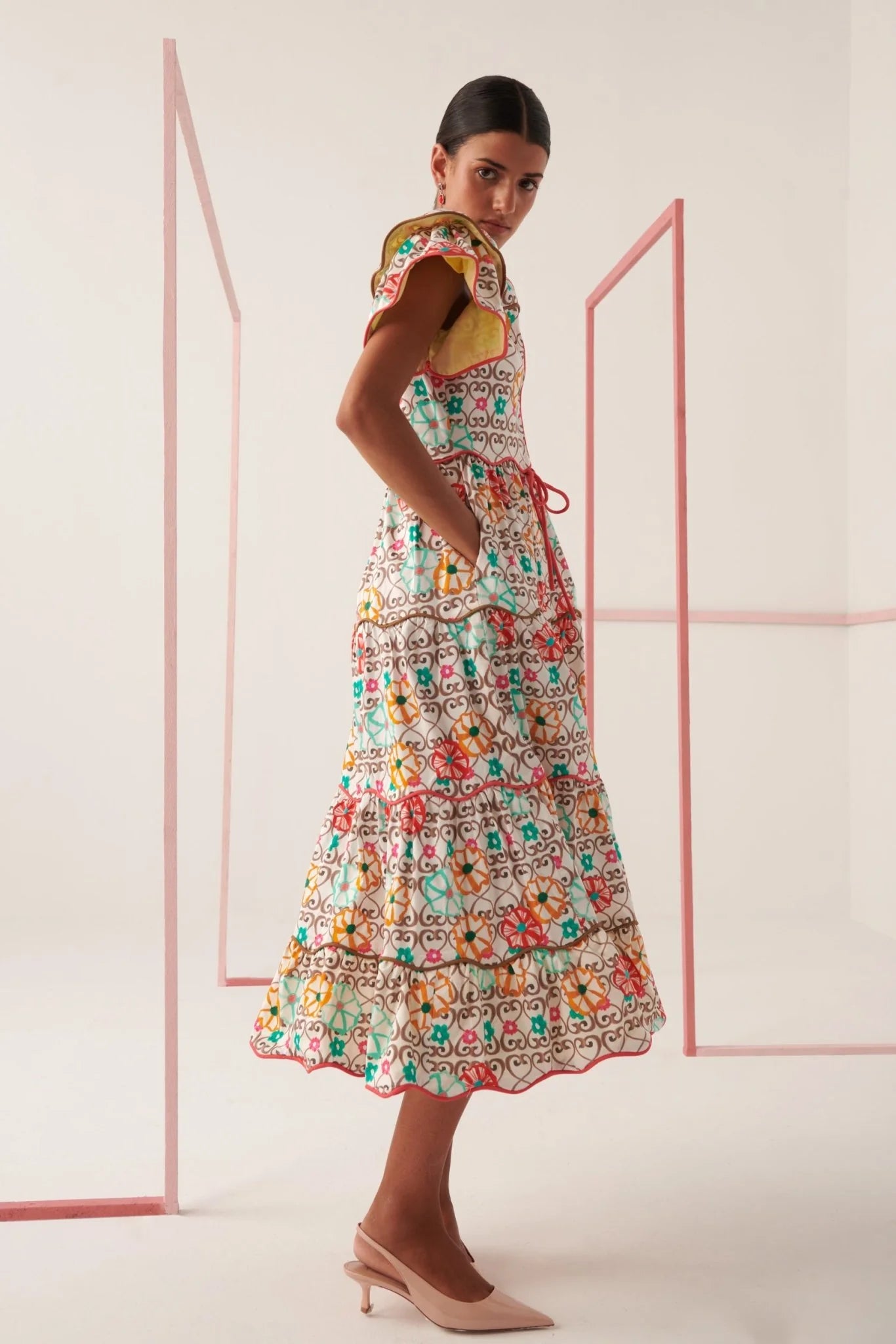 Celia B - Baba Island Print Midi Dress