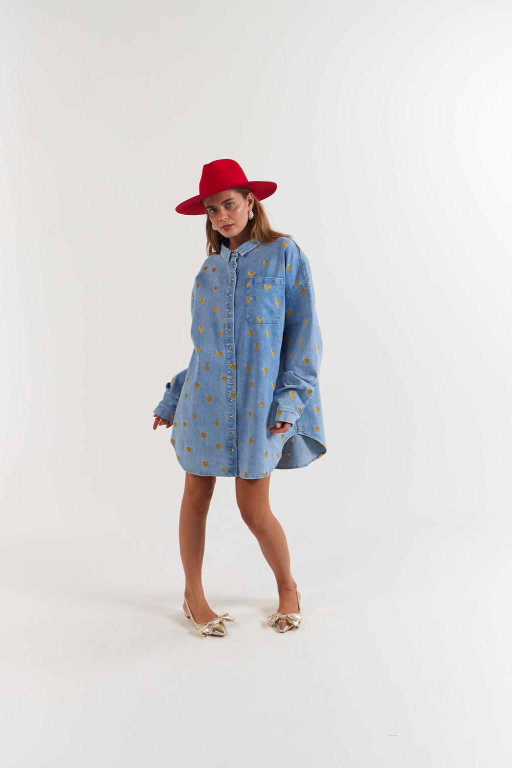 La Bohème Girls - Clyde Shirt Denim Hearts