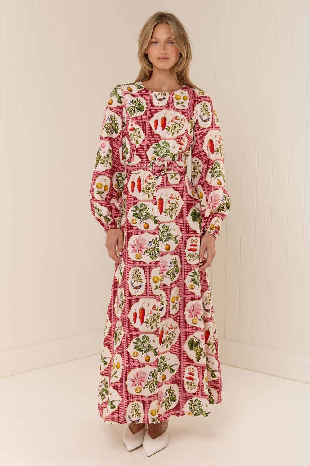 Palm Noosa - Melrose Dress Pink Citrus Tile