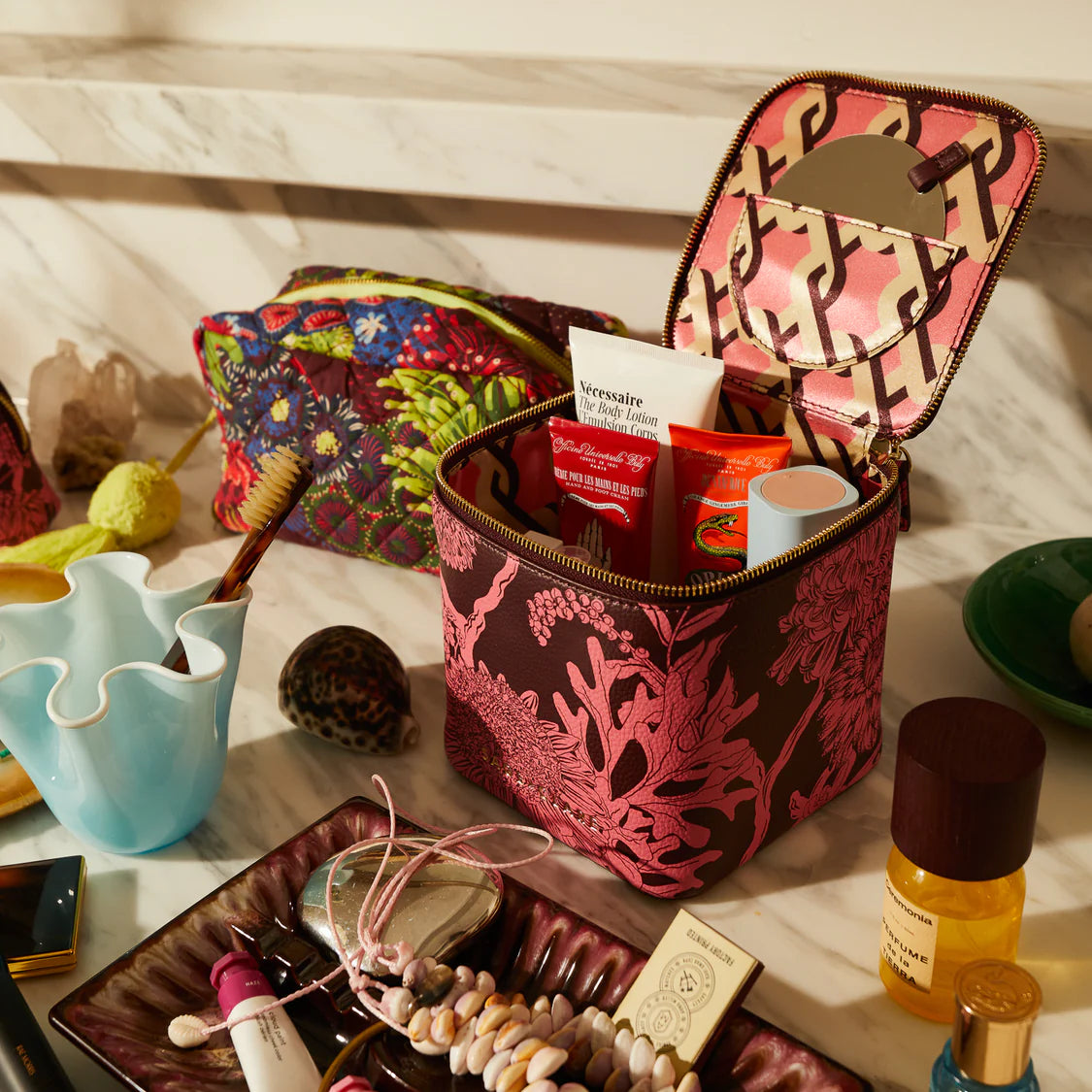 Sage & Clare - Delphine Small Vanity Case Garnet