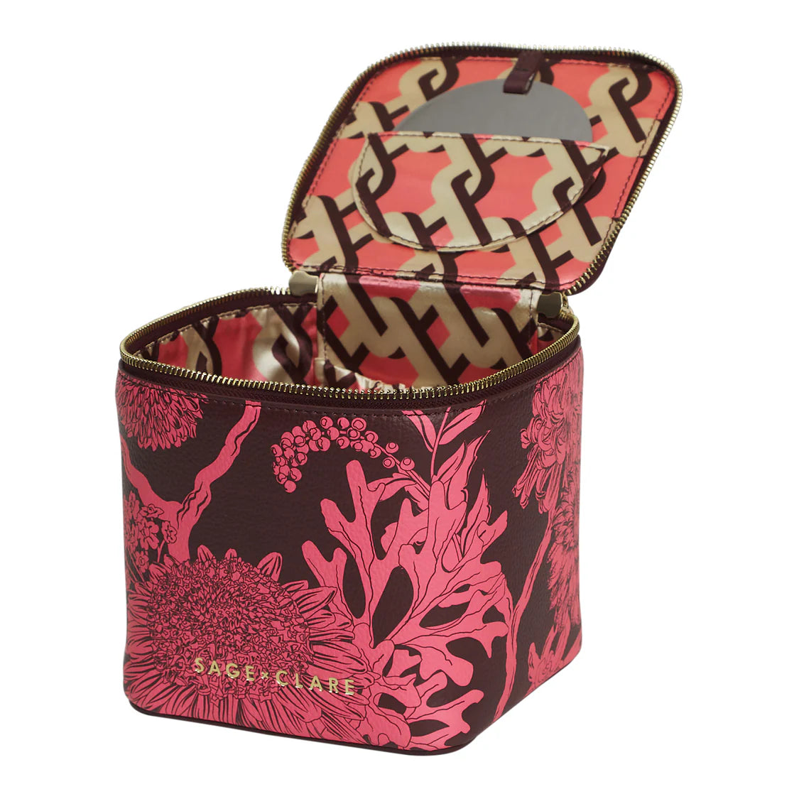 Sage & Clare - Delphine Small Vanity Case Garnet