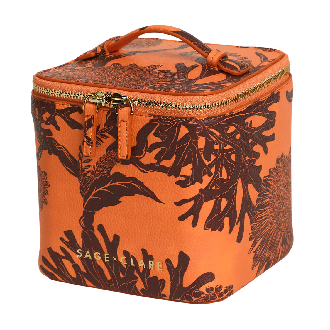 Sage & Clare - Delphine Small Vanity Case Vivid Coral