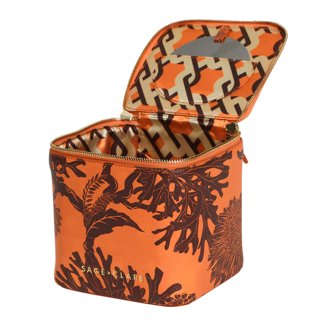 Sage & Clare - Delphine Small Vanity Case Vivid Coral