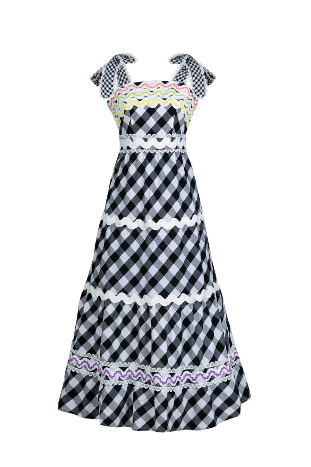 Celia B - Jade Vichy Black Midi Dress