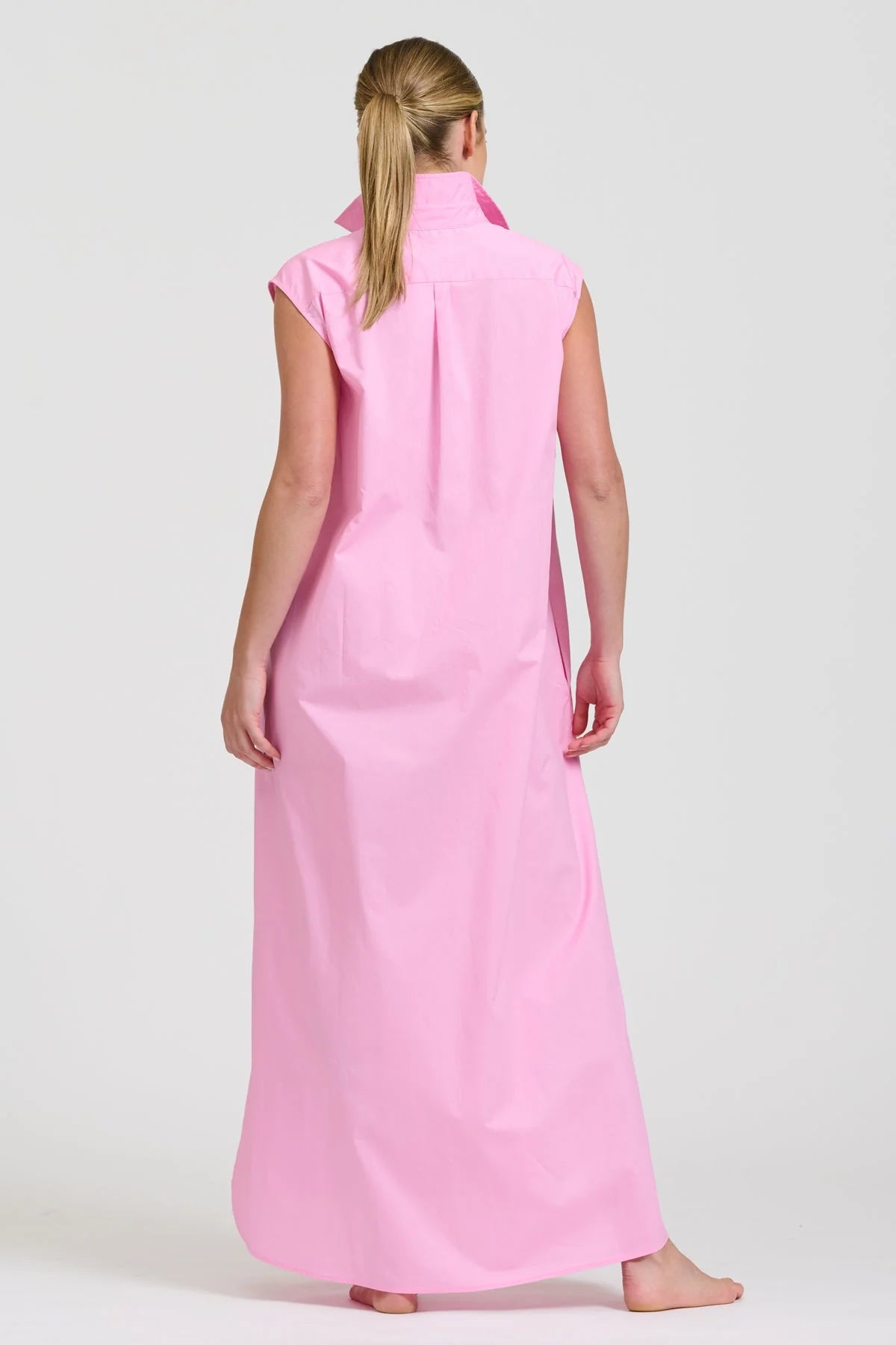 Shirty - The Sabine Sleeveless Longline Shirtdress Pink
