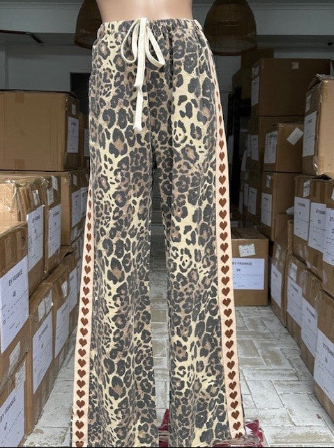 By Frankie - Leopard Brown Heart Racer Jeans