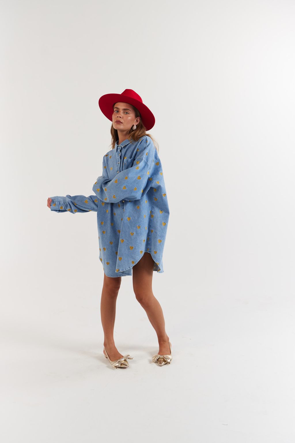 La Bohème Girls - Clyde Shirt Denim Hearts