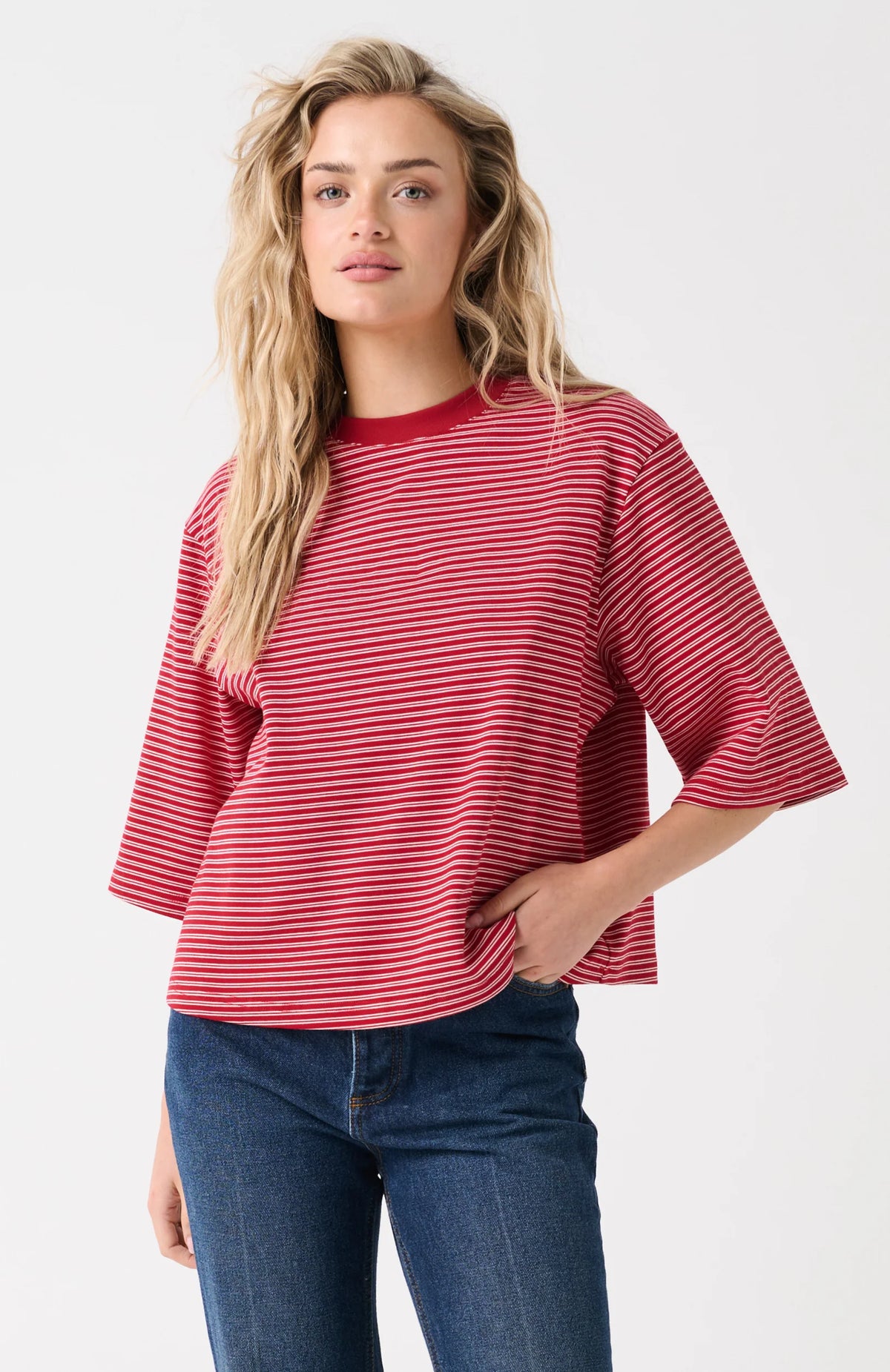 Cartel & Willow - Hallie Tee Red Stripe