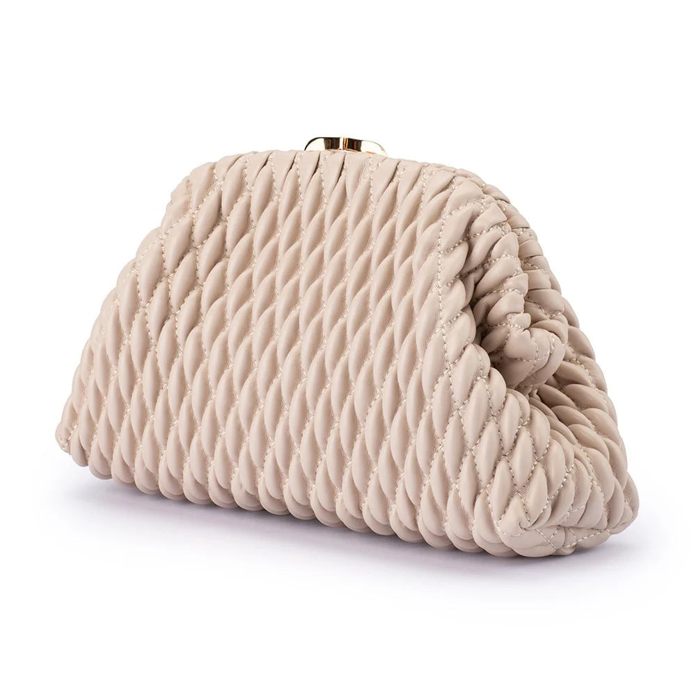 Olga Berg - Paige Textured Clutch Mink