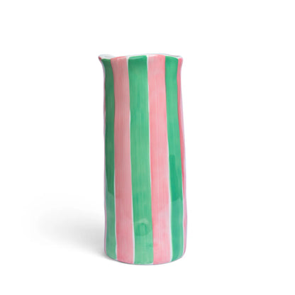 Noss & Co - Medium Vase Pink & Green Stripe
