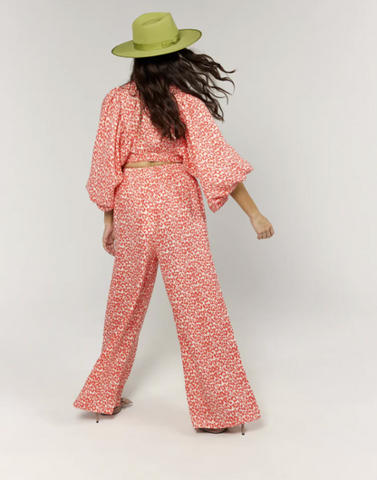 La Bohème Girls - Juno Pant Coral Oat Leopard