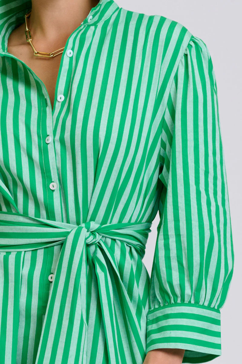 Shirty - The Martha Oversized Shirt Dress Double Green Stripe