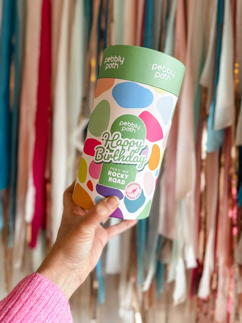Pebbly Path - Pick 'n Mix Rocky Road Happy Birthday Cylinder