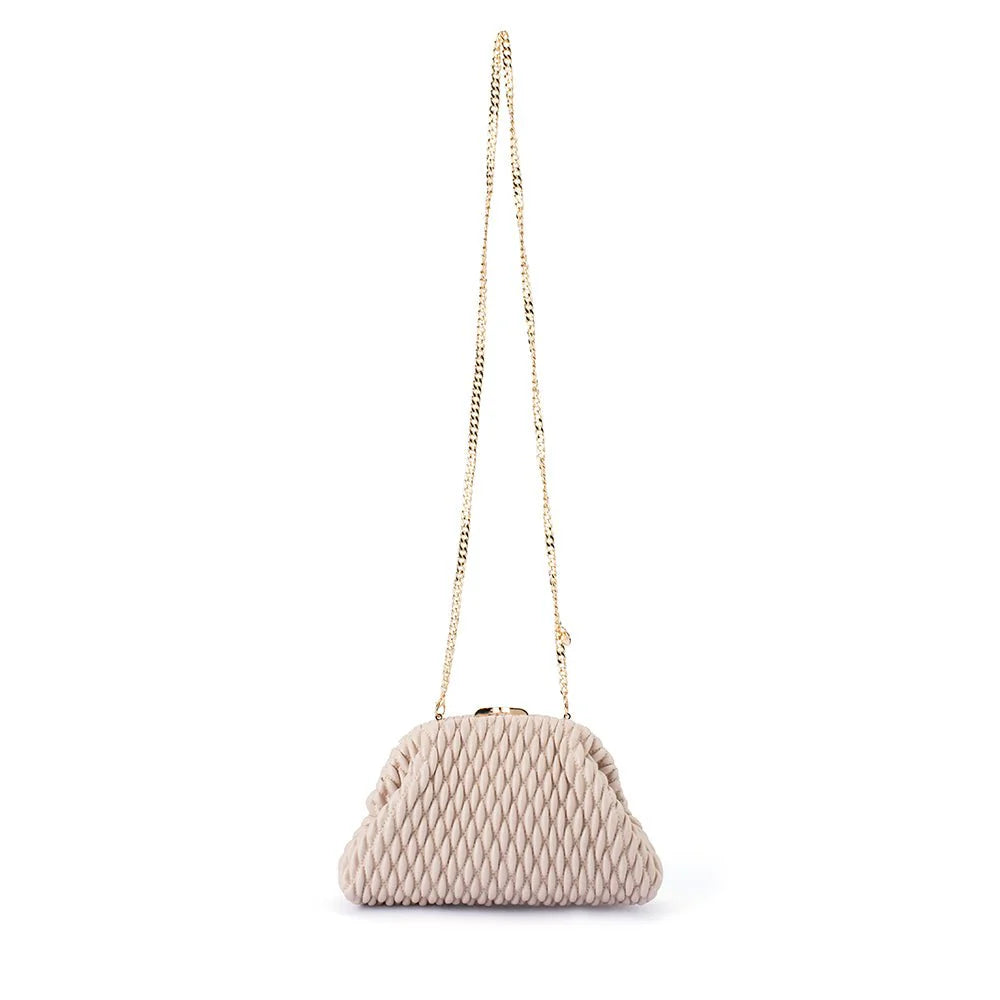 Olga Berg - Paige Textured Clutch Mink