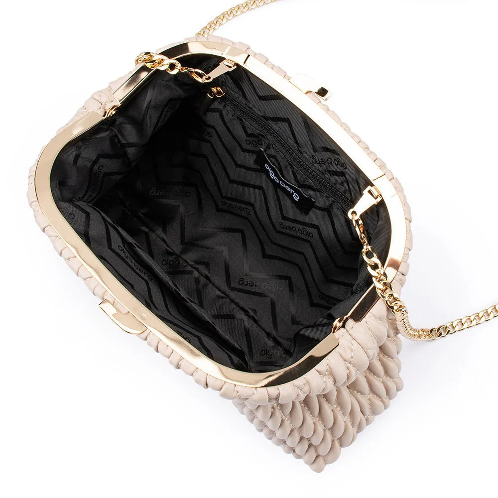 Olga Berg - Paige Textured Clutch Mink
