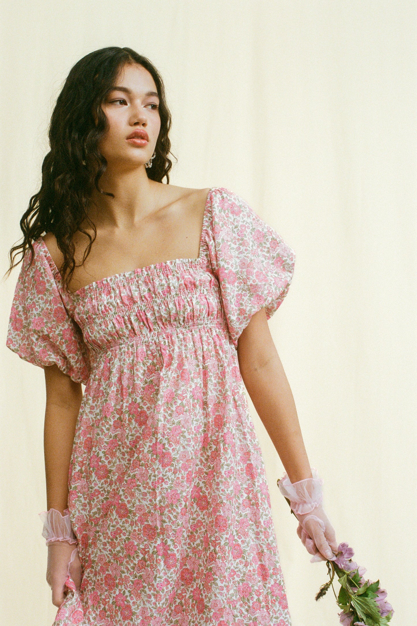 Oak Meadow - Ella Midi Dress in Pink Dahlia