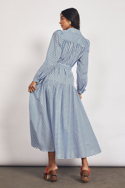 Bohemian Traders - River Long Sleeve Dress in Stripe