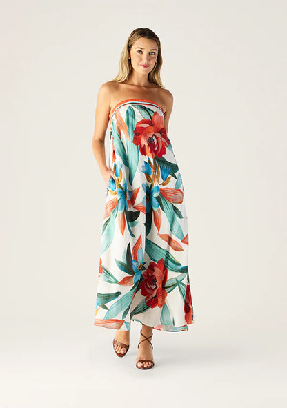 MOS the Label - Fiorina Print Strapless Dress