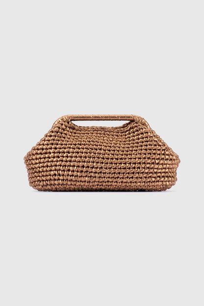 Mia Capri - Woven Clutch Bronze