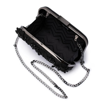 Olga Berg - Beth Encrusted Clutch Black