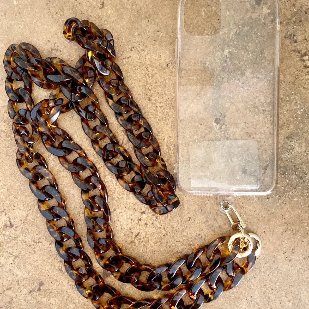Salty Safari - Cross body phone strap Dark Tortishell