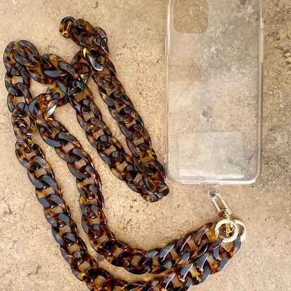 Salty Safari - Cross body phone strap Dark Tortishell