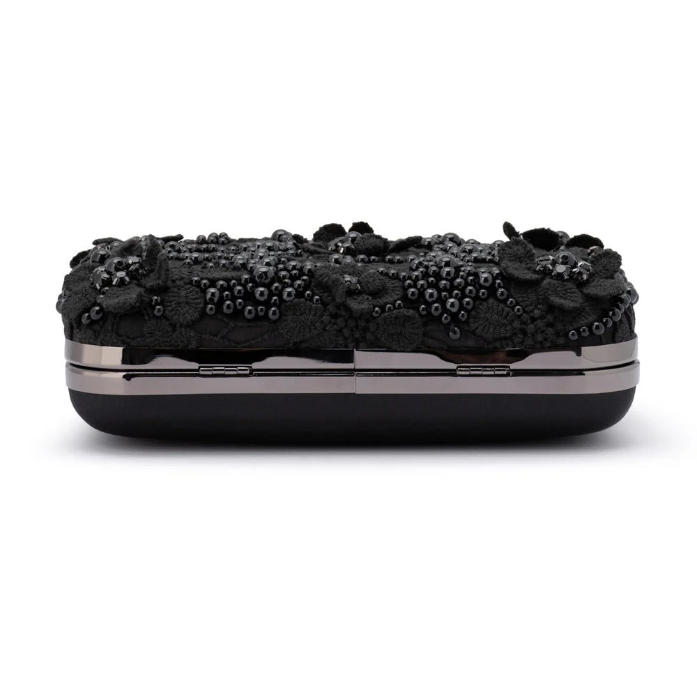 Olga Berg - Beth Encrusted Clutch Black