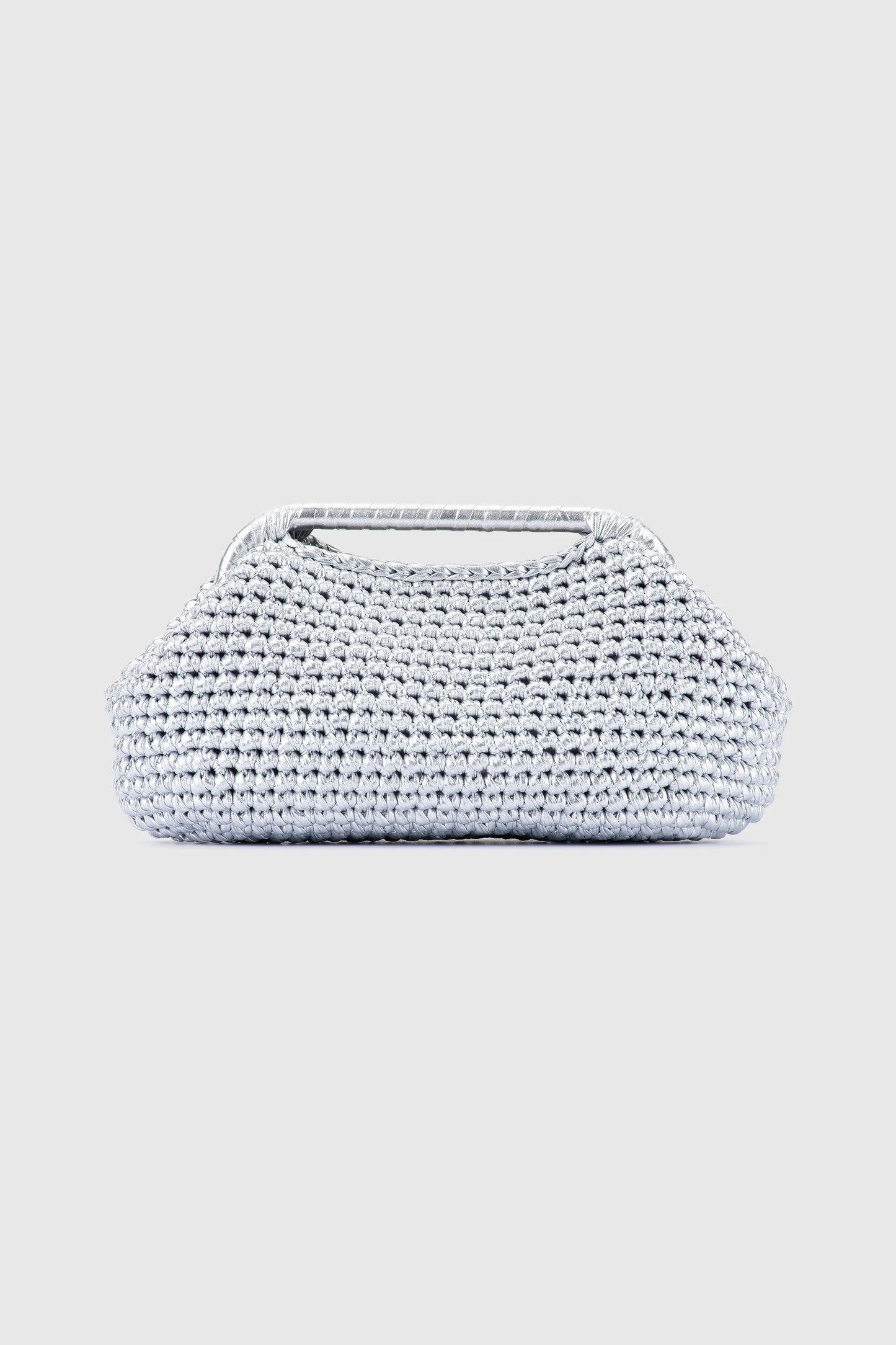 Mia Capri - Woven Clutch - Silver