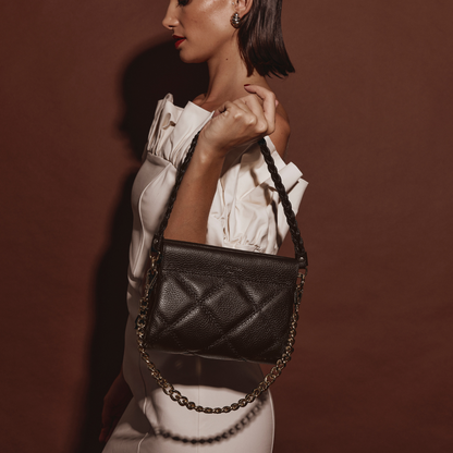 Vestirsi - Ella Quilted Crossbody in Dark Chocolate