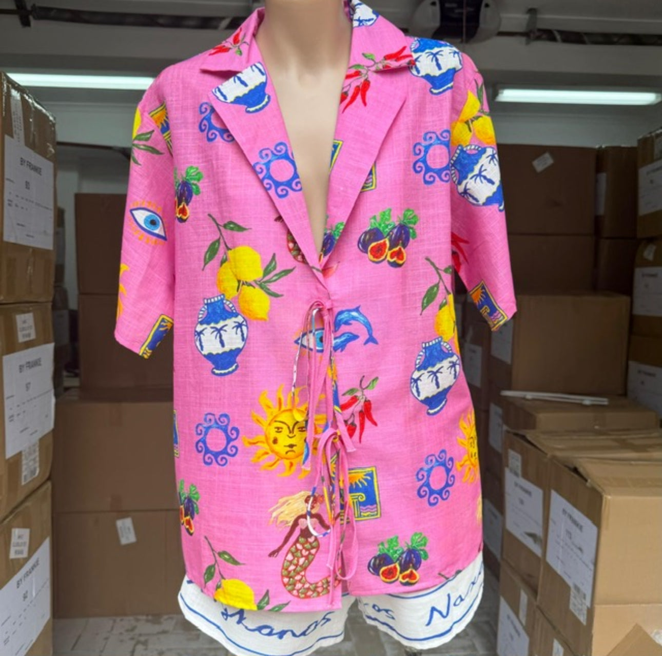 By Frankie - Greek Island Tie Short Set