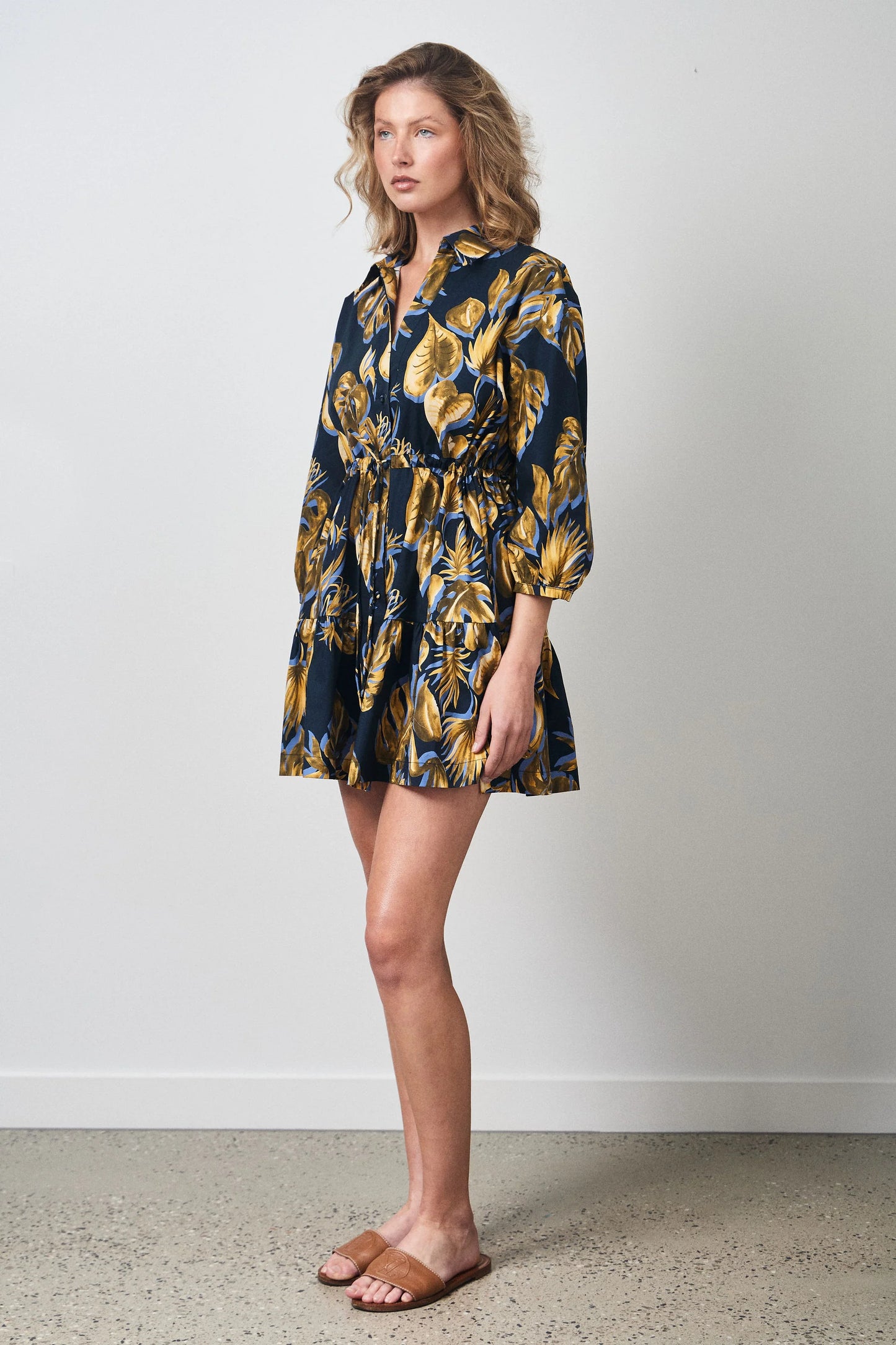 Ralf Studios - Sunset Dress Monstera Navy