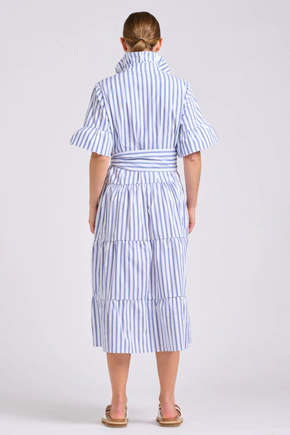 Shirty - The Molly Oversized Shirt Dress White with Azure Ticking