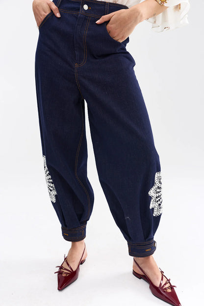 Aston Studio - Bowie Jean Indigo Denim Lace