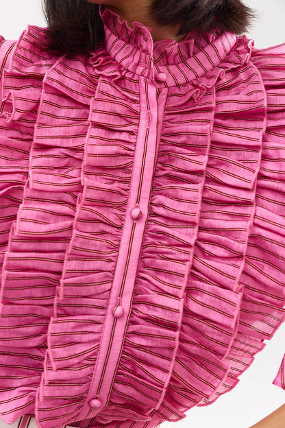 Aston Studio - Leonie Blouse Poppy Bark Stripe